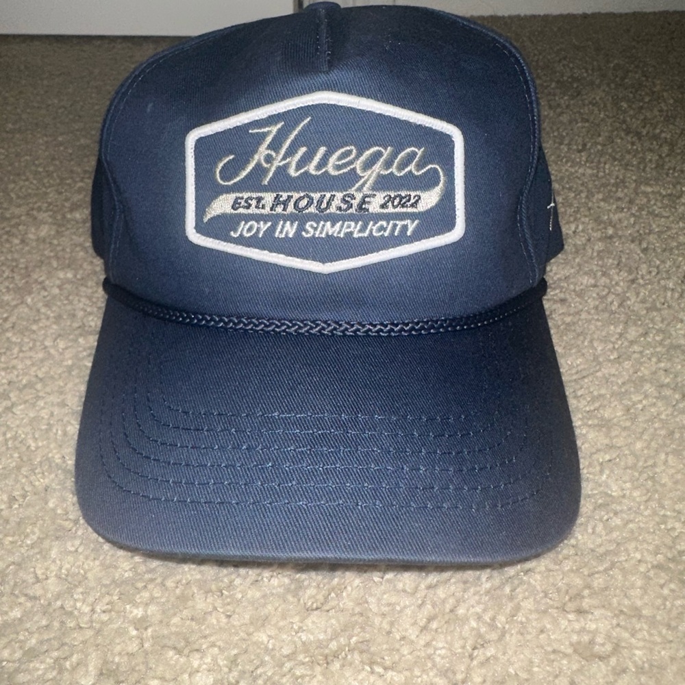 HUE Blue Trucker Hat with Embroidered Logo